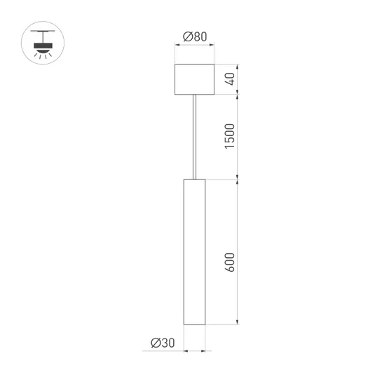 Фото #5 товара Светильник SP-PIPE-HANG-L600-R30-9W Day4000 (BK, 24 deg, 230V) (Arlight, IP20 Металл, 3 года)