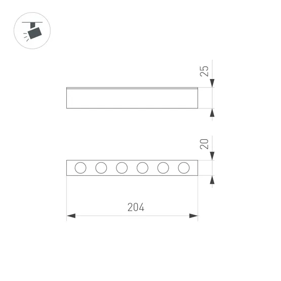 Фото #8 товара Светильник MAG-DOTS-25-L200-6W Warm3000 (BK, 30 deg, 24V, DALI) (Arlight, IP20 Металл, 3 года)