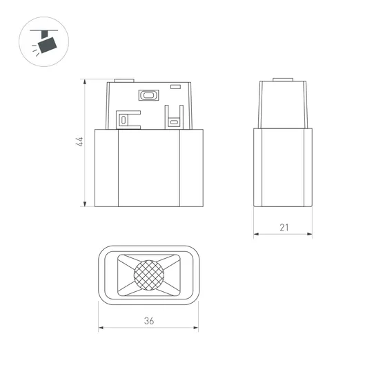 Фото #2 товара Светильник MAG-ORIENT-BABY-S36x21-2W Warm3000 (BK, 24 deg, 48V) (Arlight, IP20 Металл, 5 лет)