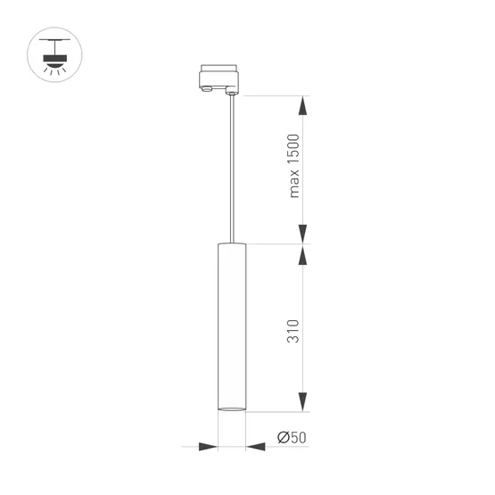 Фото #3 товара Светильник LGD-PIPE-TRACK-HANG-4TR-R50-9W Day4000 (WH, 40 deg, 230V) (Arlight, IP20 Металл, 3 года)