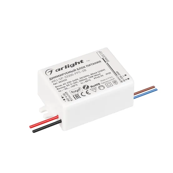 Фото товара Блок питания ARJ-SP-33300-PFC-ZB (10W, 9-33V, 300mA) (Arlight, IP20 Пластик, 5 лет)