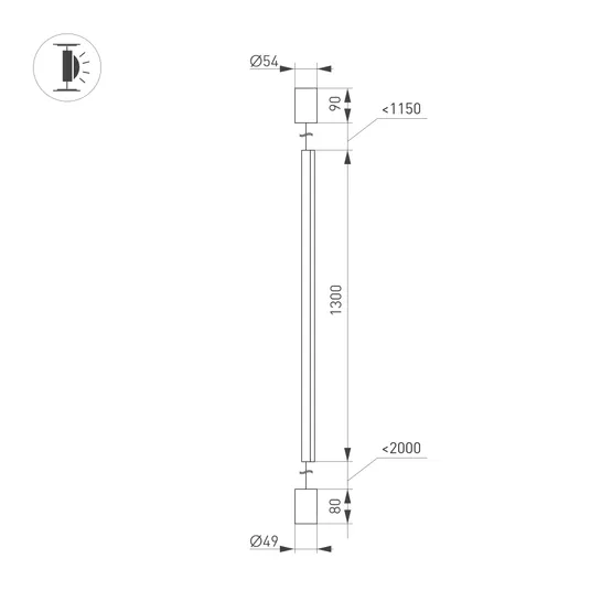 Фото #5 товара Светильник SP-TABOO-FLOOR-S1300-14W Warm3000 (BK, 90 deg, 230V) (Arlight, IP20 Металл, 3 года)