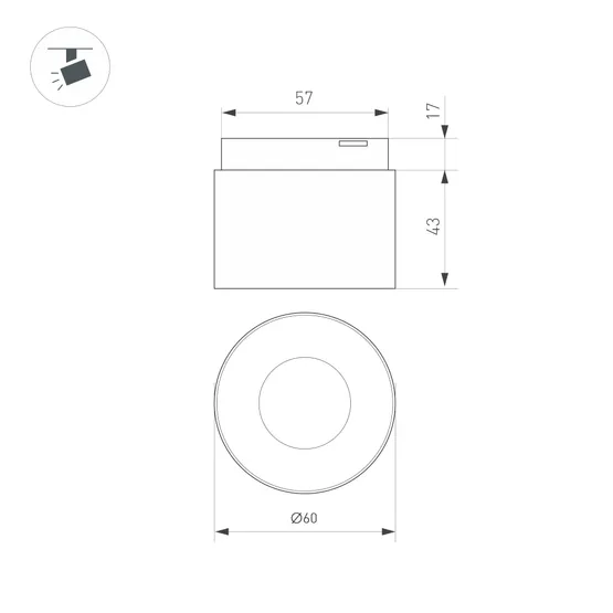 Фото #3 товара Светильник MAG-MICROCOSM-POINT-R60-5W Warm3000 (BK, 36 deg, 24V) (Arlight, IP20 Металл, 3 года)