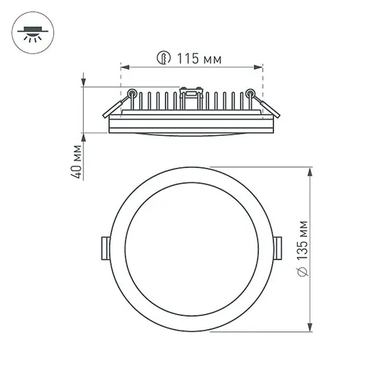 Фото #7 товара Светодиодная панель LTD-135SOL-20W Day White (Arlight, IP44 Пластик, 3 года)