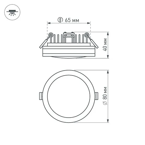 Фото #7 товара Светодиодная панель LTD-85SOL-5W Warm White (Arlight, IP44 Пластик, 3 года)