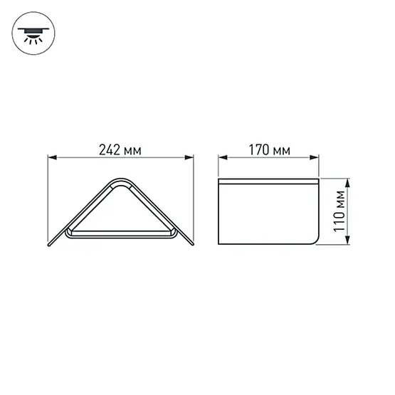 Фото #3 товара Светильник LGD-Wall-Delta-1B-12W Warm White (Arlight, IP54 Металл, 3 года)