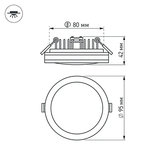 Фото #6 товара Светодиодная панель LTD-95SOL-10W Warm White (Arlight, IP44 Пластик, 3 года)