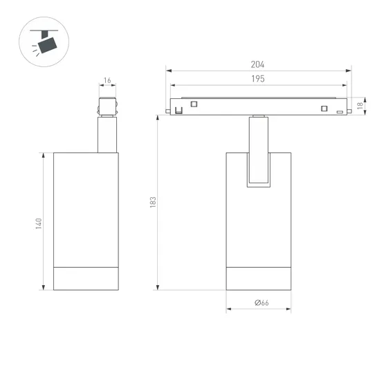 Фото #3 товара Светильник MAG-ORIENT-SPOT-R65-20W Warm3000 (WH, 24 deg, 48V) (Arlight, IP20 Металл, 5 лет)