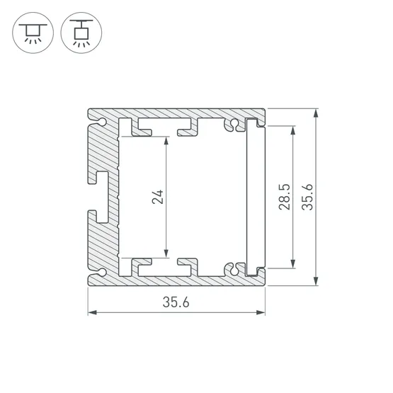 Фото #2 товара Профиль SL-ARC-3535-D1500-N90 WHITE (1180мм, дуга 1 из 4) (Arlight, Алюминий)