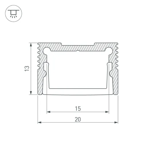 Фото #3 товара Профиль SL-SLIM20-H13-3000 ANOD (Arlight, Алюминий)