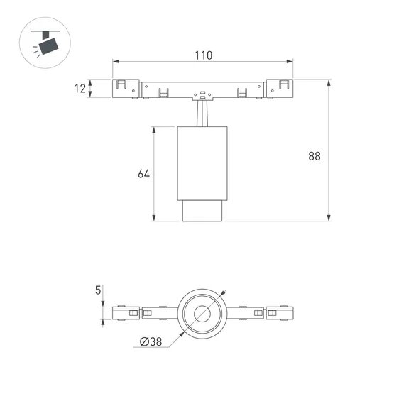 Фото #4 товара Светильник MAG-MICROCOSM-SPOT-ZOOM-R38-5W Warm3000 (WH, 10-55 deg, 24V) (Arlight, IP20 Металл, 5 лет)