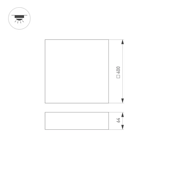 Фото #5 товара Светильник SP-QUADRO-S400x400-40W Warm3000 (WH, 120 deg, 230V) (Arlight, IP40 Металл, 3 года)