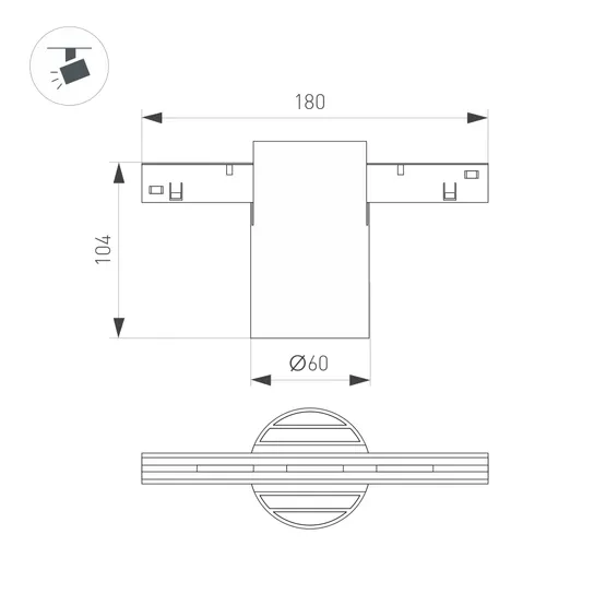 Фото #3 товара Светильник MAG-ORIENT-AXIO-R60-10W Warm3000 (BK, 24 deg, 48V) (Arlight, IP20 Металл, 5 лет)