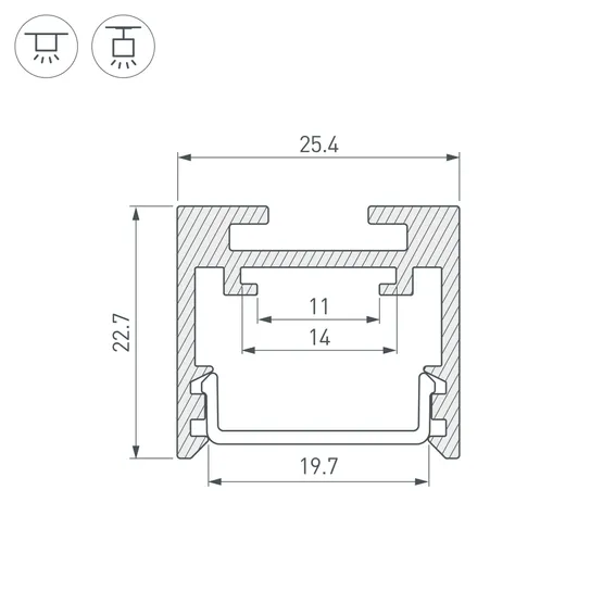 Фото #5 товара Профиль SL-LINE-2522-2500 WHITE (Arlight, Алюминий)