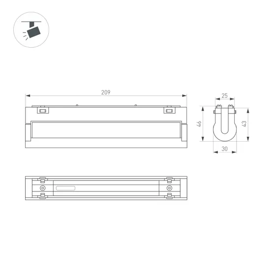 Фото #4 товара Светильник MAG-VIBE-LASER-TURN-L209-12W Day4000 (WH, 24 deg, 48V) (Arlight, IP20 Металл, 5 лет)