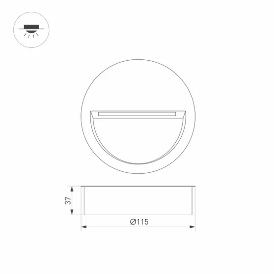 Фото #4 товара Светильник LTD-TRAIL-R115-4W Warm3000 (GR, 65 deg, 230V) (Arlight, IP65 Металл, 3 года)