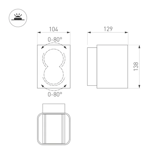 Фото #15 товара Светильник LGD-Wall-Vario-J2B-12W Warm White (Arlight, IP54 Металл, 3 года)