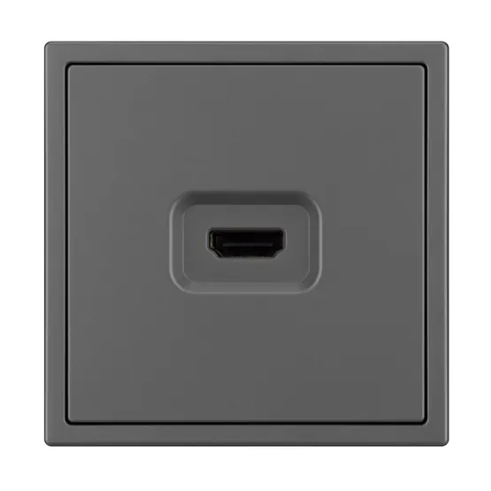 Фото #3 товара Механизм HDMI розетки SCT-NOBE-MHD1-SFPL-GR (Arlight, Серый базальт)