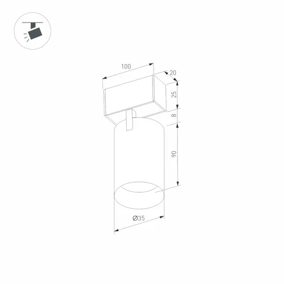 Фото #7 товара Светильник MAG-SPOT-25-R90-9W Warm3000 (BK-GD, 30 deg, 24V) (Arlight, IP20 Металл, 3 года)