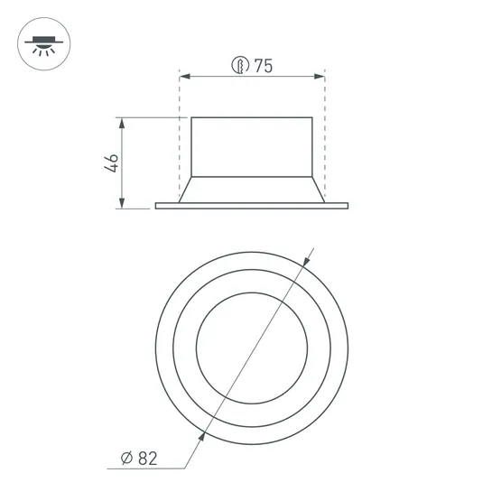 Фото #3 товара Светильник MS-BREEZE-BUILT-R82-9W Warm3000 (BK, 80 deg, 230V) (Arlight, IP20 Металл, 3 года)