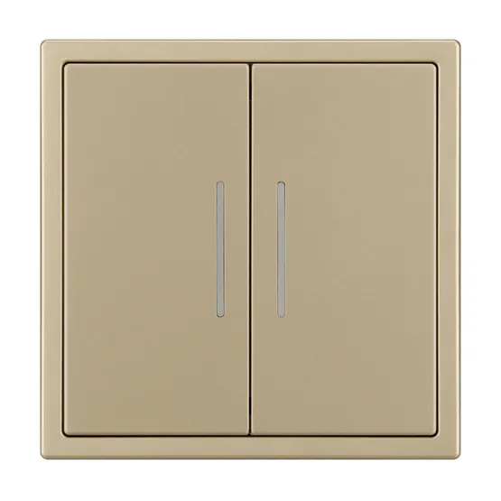 Фото товара Механизм звонкового выключателя двухклавишный LED SWT-NOBE-MKR2-SFPL-L-GD (230V, 10A) (Arlight, Золотой песок)