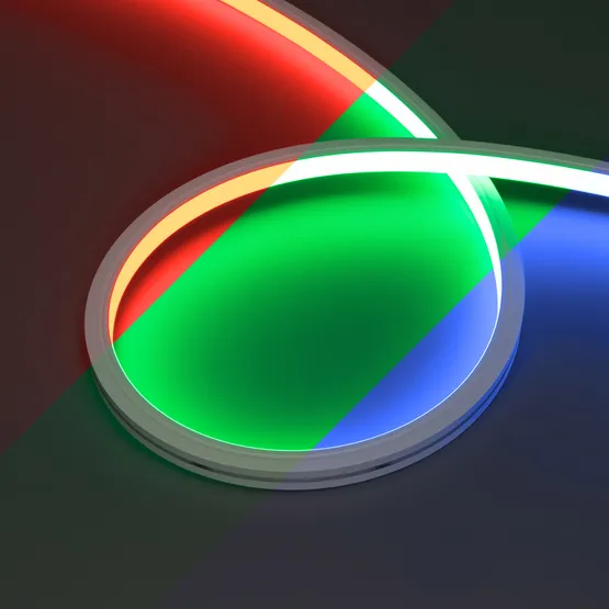 Фото #1 товара Светодиодная лента герметичная MOONLIGHT-TOP-B84-13x12mm 24V RGB (12 W/m, IP67, 5m, wire x2) (Arlight, Вывод боковой, 3 года)