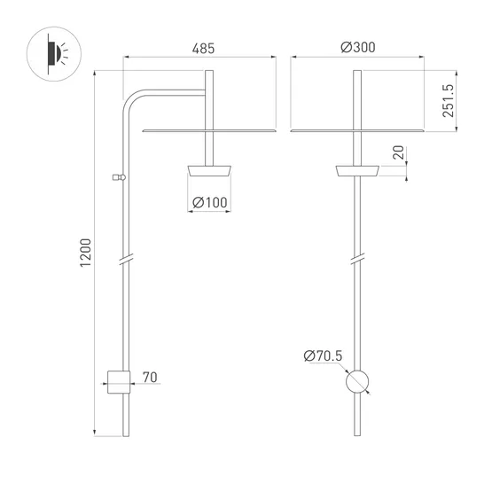 Фото #4 товара Светильник SP-CAMPANA-WALL-L1200-9W Warm3000 (BK, 130 deg, 230V) (Arlight, IP20 Металл, 5 лет)