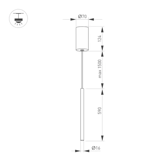 Фото #3 товара Светильник SP-UMBRA-HANG-V-L600-10W Warm3000 (BK, 120 deg, 230V) (Arlight, IP20 Металл, 3 года)