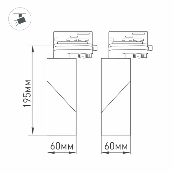 Фото #10 товара Светильник LGD-TWIST-TRACK-4TR-S60x60-12W Warm3000 (BK, 30 deg) (Arlight, IP40 Металл, 3 года)