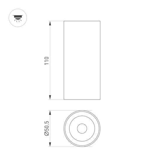 Фото #3 товара Светильник SP-GABI-SURFACE-R50-9W Warm3000 (BK, 60 deg, 230V) (Arlight, IP40 Металл, 5 лет)