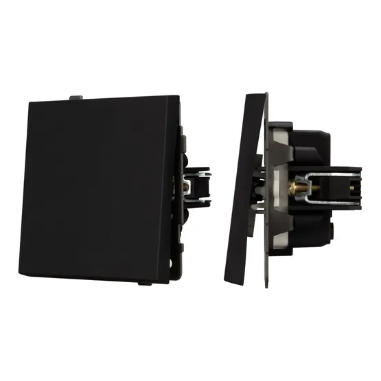 Фото #1 товара Механизм выключателя одноклавишный непроходной SWT-TENDO-MK01-SFPL-BK (230V, 10A) (Arlight, -)