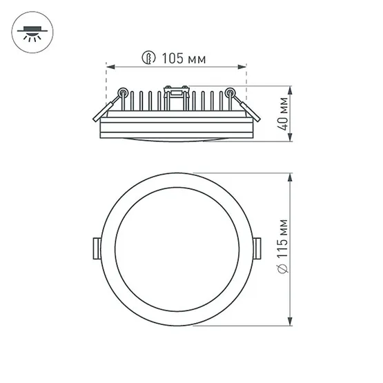 Фото #6 товара Светодиодная панель LTD-115SOL-15W Warm White (Arlight, IP44 Пластик, 3 года)