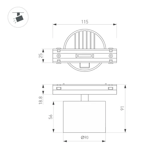 Фото #3 товара Светильник MAG-VIBE-RONDO-R90-10W Warm3000 (WH, 110 deg, 48V) (Arlight, IP20 Металл, 5 лет)