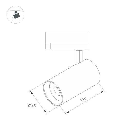 Фото #3 товара Светильник LGD-SPOT-2TR-R45-7W Warm3000 (BR, 24 deg, 230V) (Arlight, IP20 Металл, 3 года)