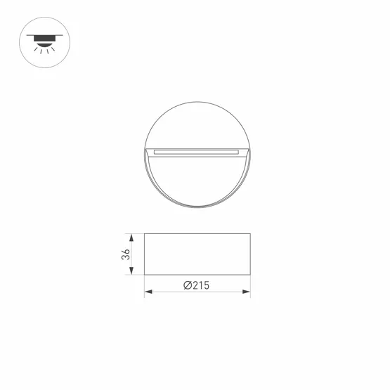 Фото #4 товара Светильник LGD-TRACE-R215-8W Warm3000 (GR, 60 deg, 230V) (Arlight, IP65 Металл, 3 года)