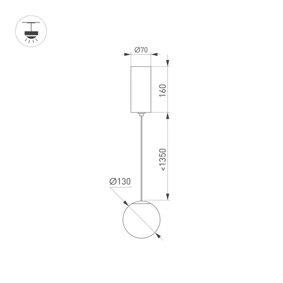 Фото #5 товара Светильник SP-BEADS-HANG-R130-10W Day4000 (BK-GD, 250 deg, 230V) (Arlight, IP20 Металл, 5 лет)