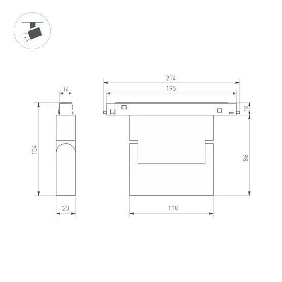 Фото #5 товара Светильник MAG-ORIENT-FLAT-FOLD-S195-6W Warm3000 (BK, 80 deg, 48V, DALI) (Arlight, IP20 Металл, 3 года)