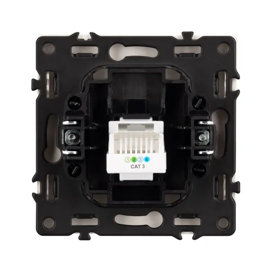 Фото #2 товара Механизм телефонной розетки SCT-NOBE-MTL1-SFPL-WH (RJ-11, 4C) (Arlight, Белый кварц)