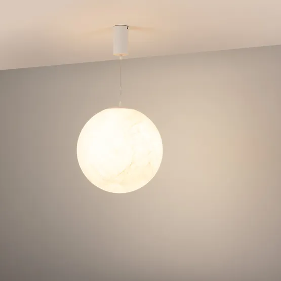 Фото #3 товара Светильник SP-SILKA-HANG-R400-12W Warm2700 (WH, 330 deg, 230V) (Arlight, IP20 Натуральный шелк, 3 года)