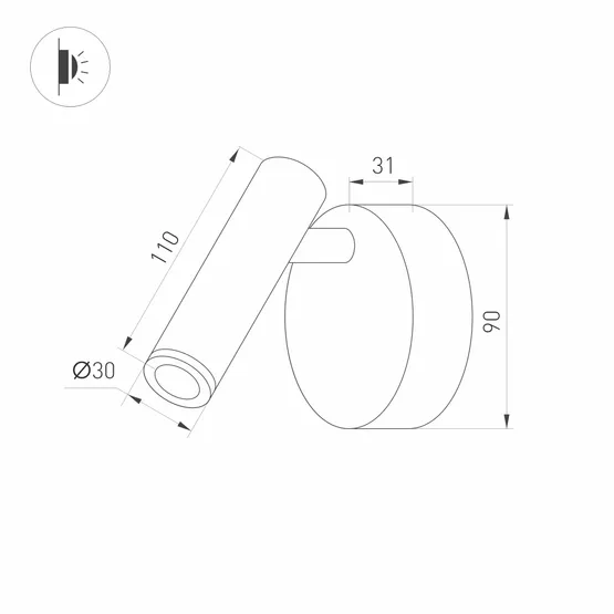 Фото #7 товара Светильник SP-BED-NB-R90-3W Warm3000 (BR, 20 deg, 230V) (Arlight, IP20 Металл, 3 года)