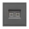Минифото #2 товара Механизм сдвоенной телефонной розетки SCT-NOBE-MTL2-SFPL-GR (RJ-11, 4C) (Arlight, Серый базальт)
